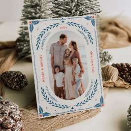 Cartão com fotos de Natal Folk Art