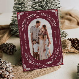 Cartão com fotos de Natal Folk Art