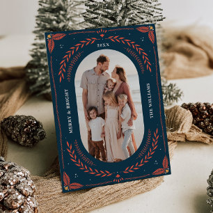 Cartão com fotos de Natal Folk Art