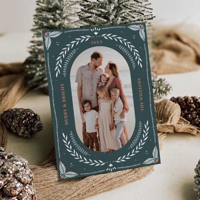 Cartão com fotos de Natal Folk Art (Criador carregado)