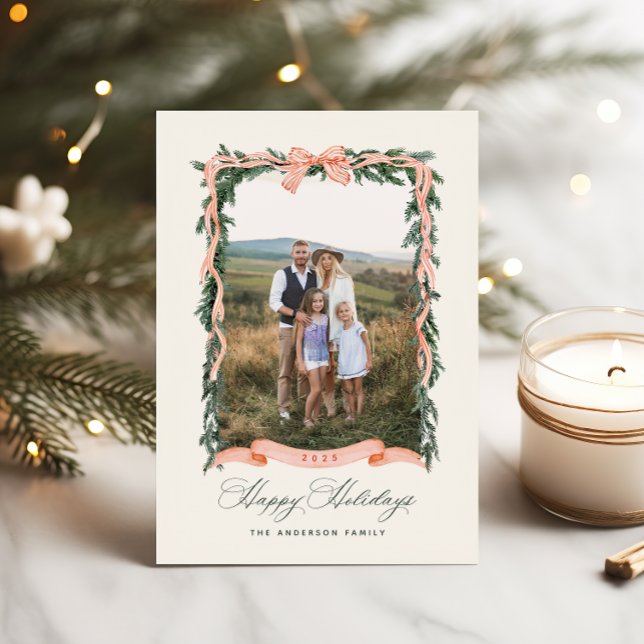 Cartão com fotos de Natal Garland Holiday (Criador carregado)