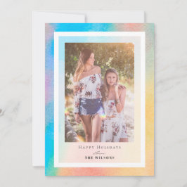 Cartão com fotos de Natal Gradiente do Arco-Íris