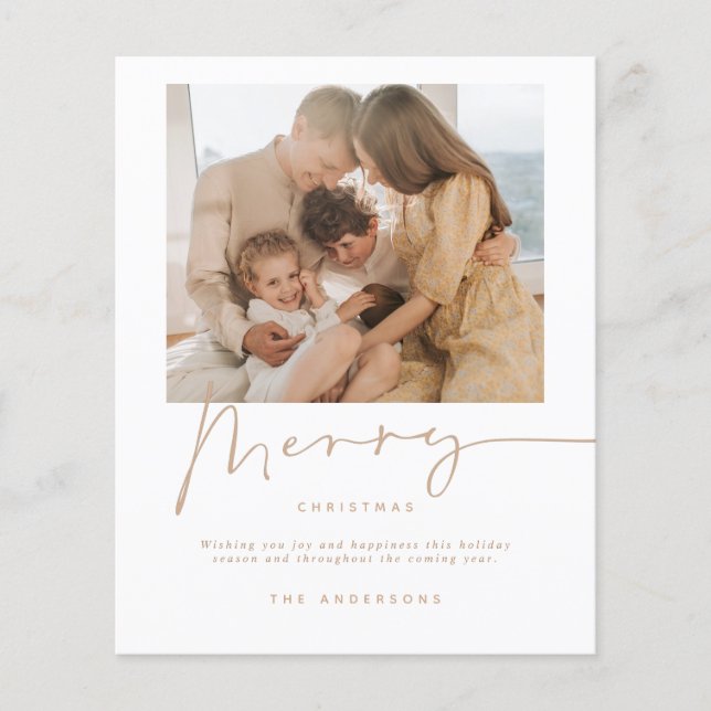 Cartão com fotos de Natal minimalista (Frente)