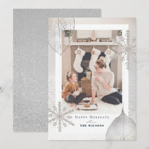 Cartão com fotos de Natal Shimmering