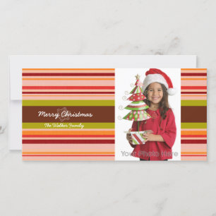 Cartão com fotos de Natal stripes