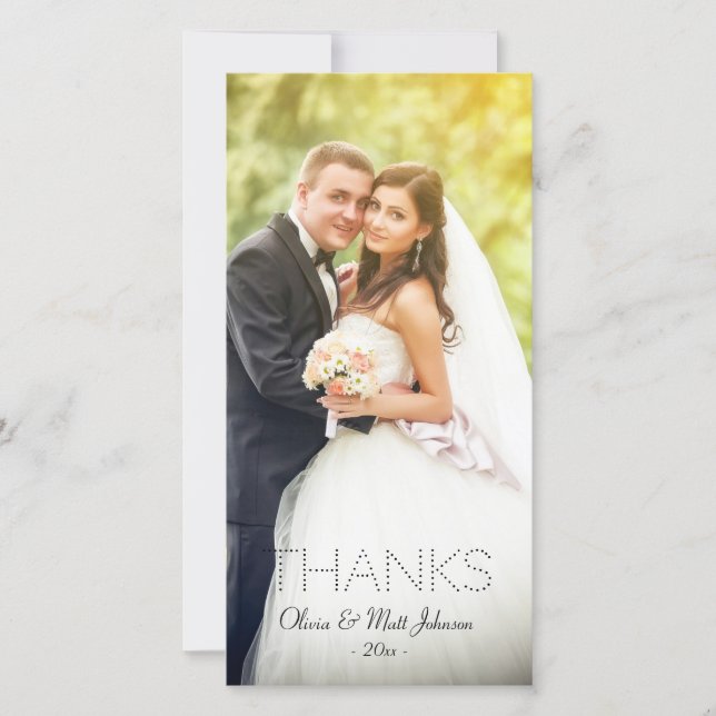 Cartão com fotos de Obrigados de casamento (Frente)