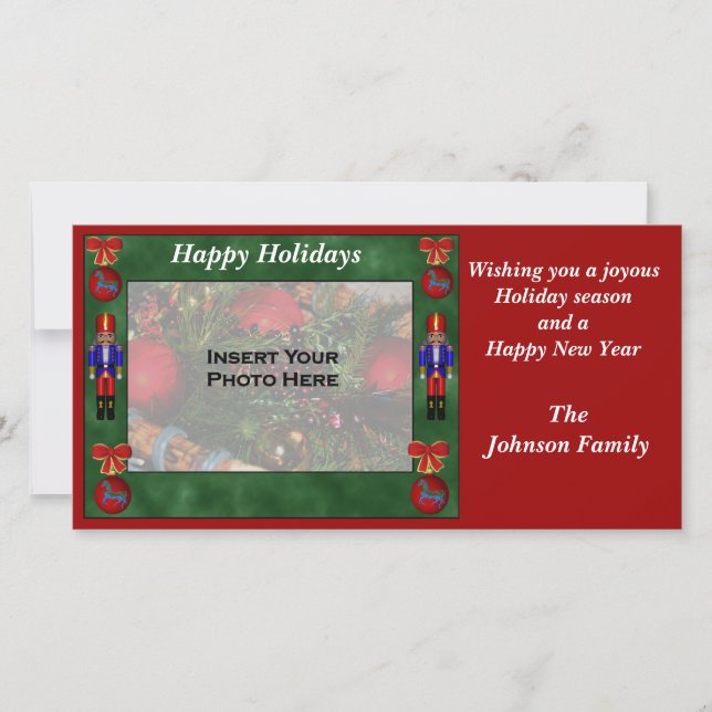 Cartão com fotos de Ornamento de Nozes Feriados de (Frente)