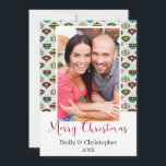 Cartão com fotos de Ornamentos de Árvore de natais<br><div class="desc">Cartão de Saudação de Foto para Ornações de Árvore de Natal Vintage ou Clássica. Este cartão com fotos de Ornamentos de Árvore de Natal Russo é perfeito para um Cartão de Natal Familiar. Você pode atualizar e personalizar seu nome no e ano na frente do cartão.</div>