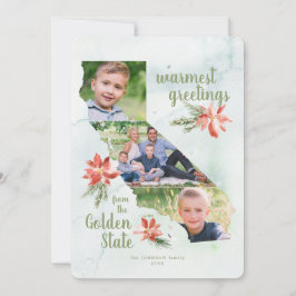 Cartão com fotos de Ouro do Estado do Mapa do Feri