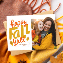 Cartão com fotos de outono feliz