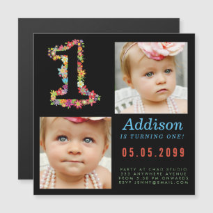 Cartão com fotos de Partido do primeiro aniversar