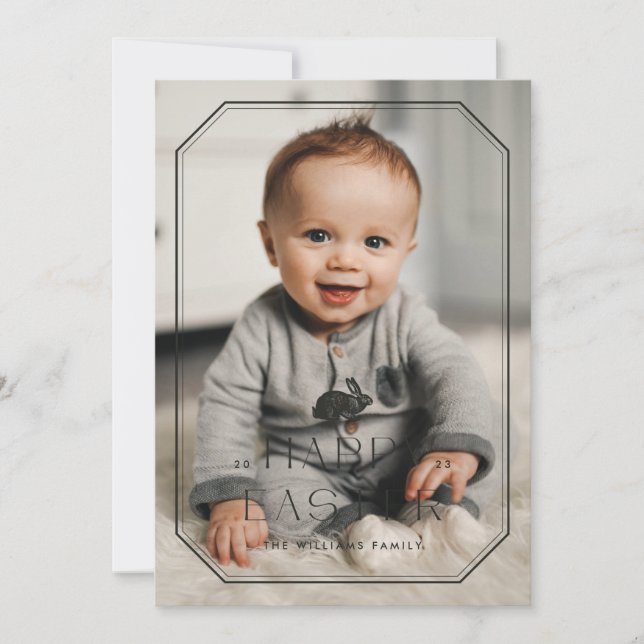 Cartão com fotos de Páscoa de quadros coelhinhos V (Frente)