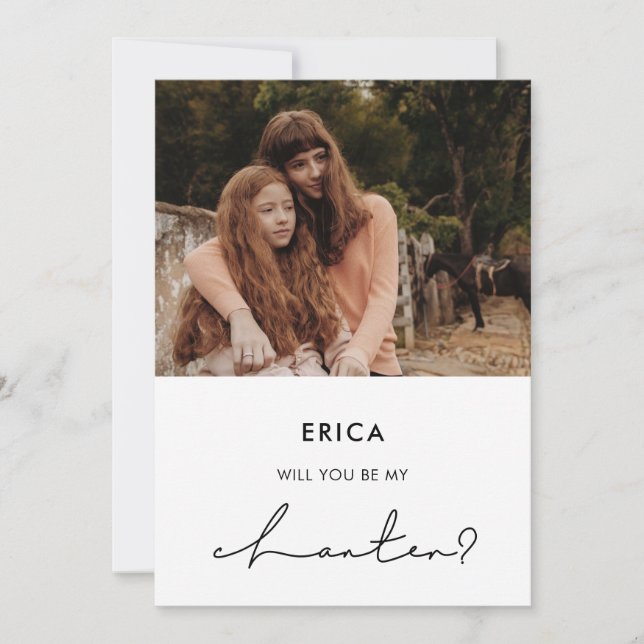 Cartão com fotos de proposta de Chanter minimalist (Frente)