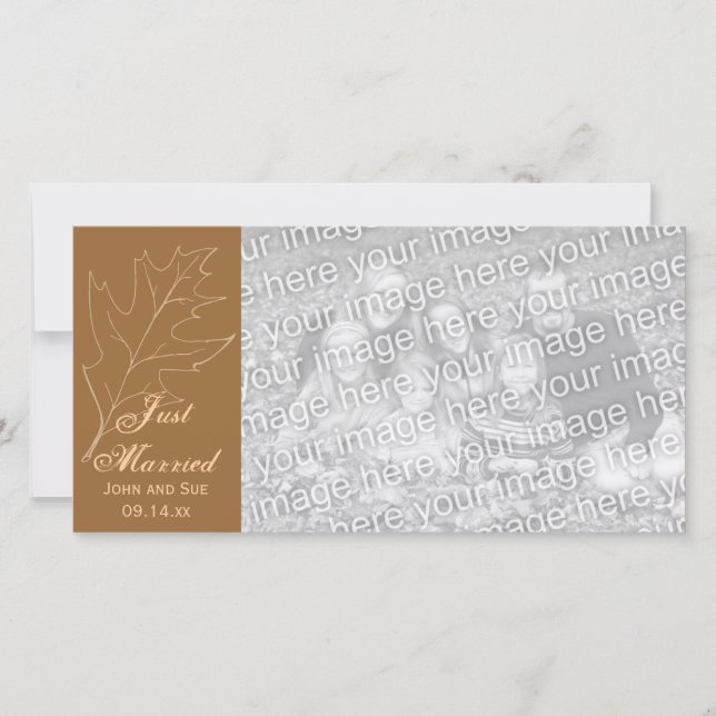 Cartão com fotos de Recem casados de Folha de outo (Frente)