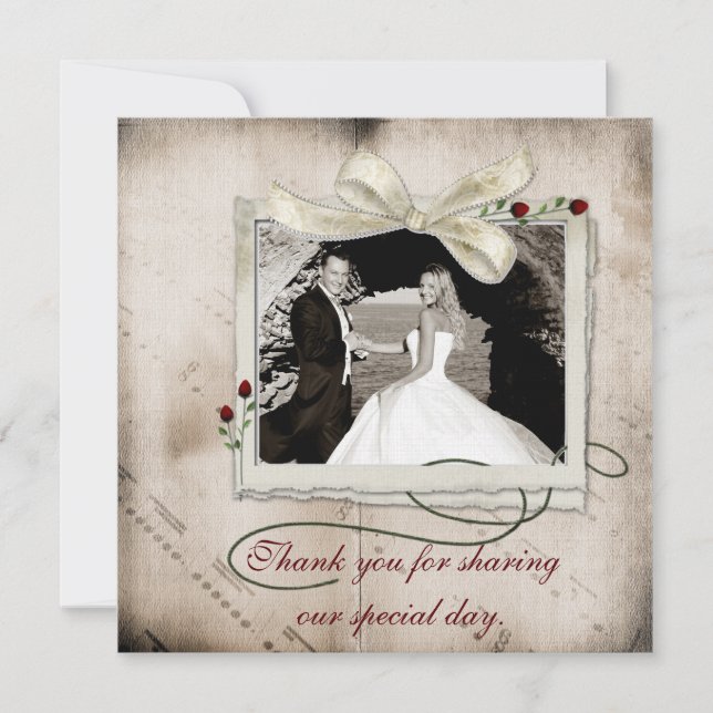 Cartão com fotos de Rosas de Notas Musicais (Frente)