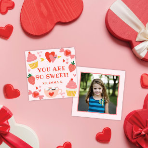 Cartão com fotos de sala de aula de Namorados doce