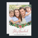 Cartão com fotos de Script Feliz Navidad Christmas<br><div class="desc">Feliz Navidad Espanhola de Natal - Cartão com fotos com Letra de Script. A foto e o texto deste script de pincel com letras manuais podem ser atualizados e personalizados com sua foto,  seu nome de família e seu ano.</div>