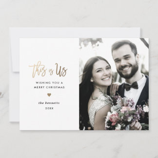 Cartão com fotos de Script Moderno Feliz Natal