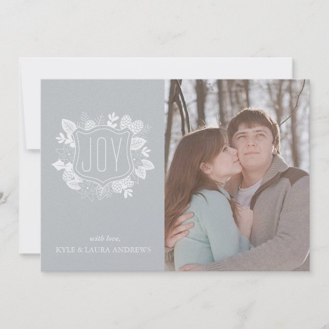 Cartão com fotos de Shimmer Silver de Folhagem de  (Frente)