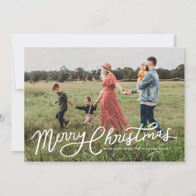 Cartão com fotos de Sobreposição de Natal Moderno (Frente)