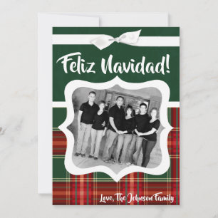 cartão com fotos de Tecido de Natal XMAS 5x7