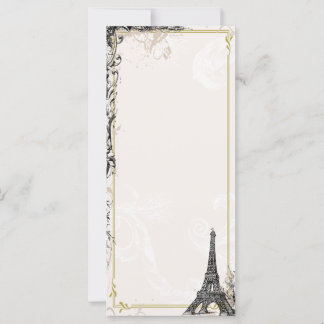 Cartão com fotos de torre Eiffel