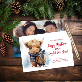 Cartão com fotos de Vaca do Highland Snowboard