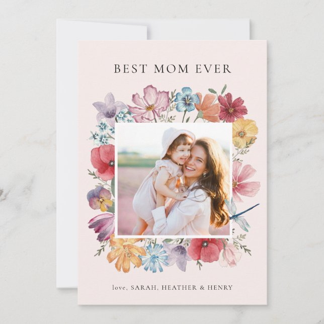 Cartão com fotos dia de as mães (Frente)