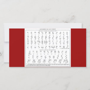 Cartão com fotos do alfabeto de Braille