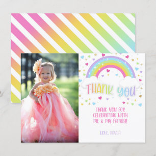 Cartão com fotos Do Arco-Íris Obrigado - Pastel