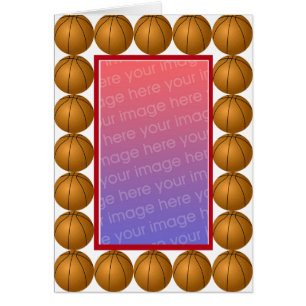 Cartão com fotos do basquetebol