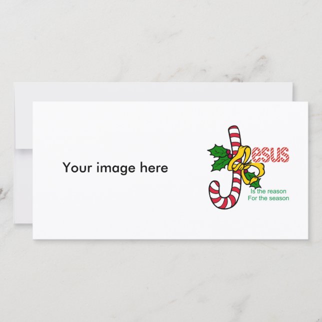 Cartão com fotos do bastão de doces de Jesus (Frente)