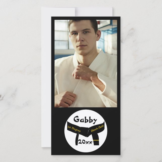 Cartão com fotos do Cinturão Preto de Primeiro Gra (Frente)