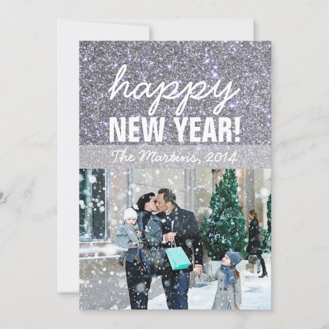 Cartão com fotos do cumprimento do ano novo (Frente)