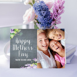 Cartão com fotos do Dia BloomMães de Chalkboard