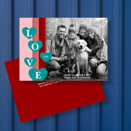 Cartão com fotos do Dia de os namorados Corações d