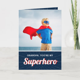 Cartão com fotos do Dia de os pais Super-Herói Avô