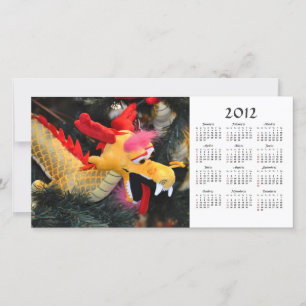 Cartão com fotos do dragão de 2012 calendários