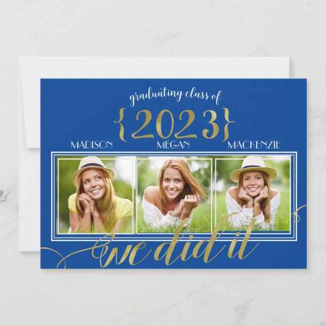 Cartão com fotos do Formando de Quadro Dourado de  (Frente)