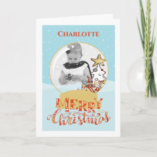 Cartão com fotos do Globo de Neve da Árvore de Nat