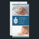 Cartão com fotos do Monograma Hanukkah Dreidel<br><div class="desc">Mostre sua bela família com este cartão com fotos feito em legal cores de inverno. Um sonho gráfico de Hanukkah esboçado por pontos brancos serve como uma moldura para o seu monograma. Adicione sua mensagem personalizada ao lado dela e não se esqueça de suas lindas fotos da família! Disponível em...</div>