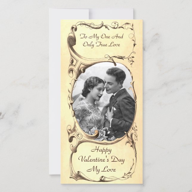 Cartão com fotos do Namorados Vintage (Frente)