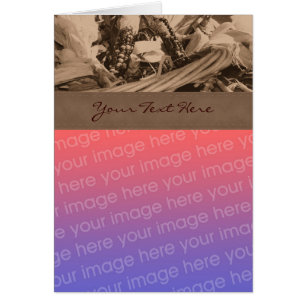 Cartão com fotos do outono do Milho da Índia Sepia