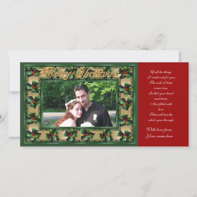 Cartão com fotos do quadro do azevinho do Feliz (Frente)