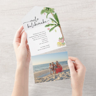 cartão com fotos dobrado de natal mele kalikimaka