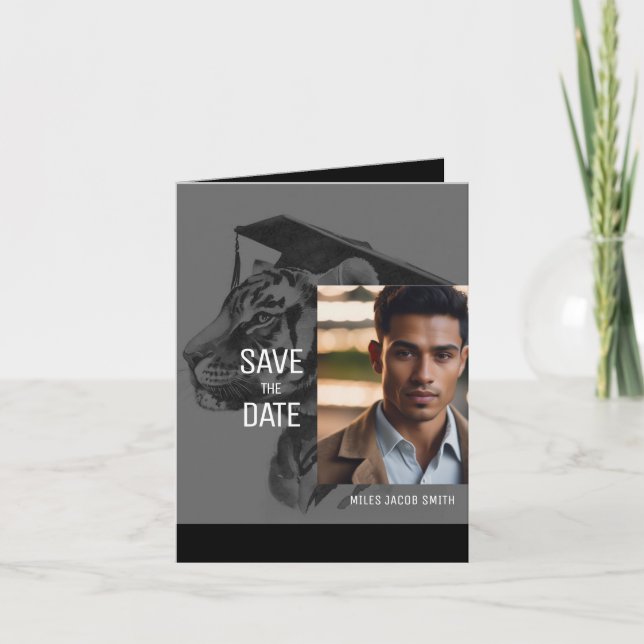 Cartão com fotos Dobrado do Anúncio de Graduação Ú (Frente)