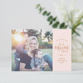 Cartão com fotos e melhor Mãe Dourada de Blush