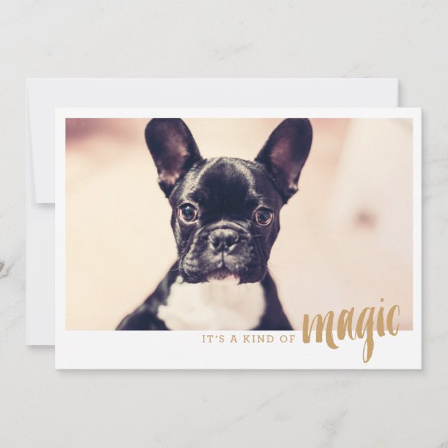 Cartão com fotos É um tipo de mágica (Frente)