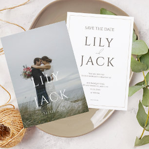 Cartão com fotos elegante com tipografia moderna