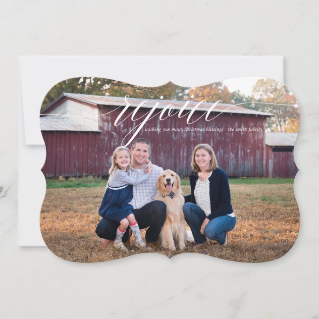 Cartão com fotos Elegante de Feriado de Regozijo (Frente)